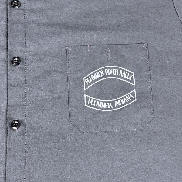 Motorcycle Rally Work Shirt Adult EXTRA LARGE Red Kap Plummer River Indiana Bike - Picture 4 of 6